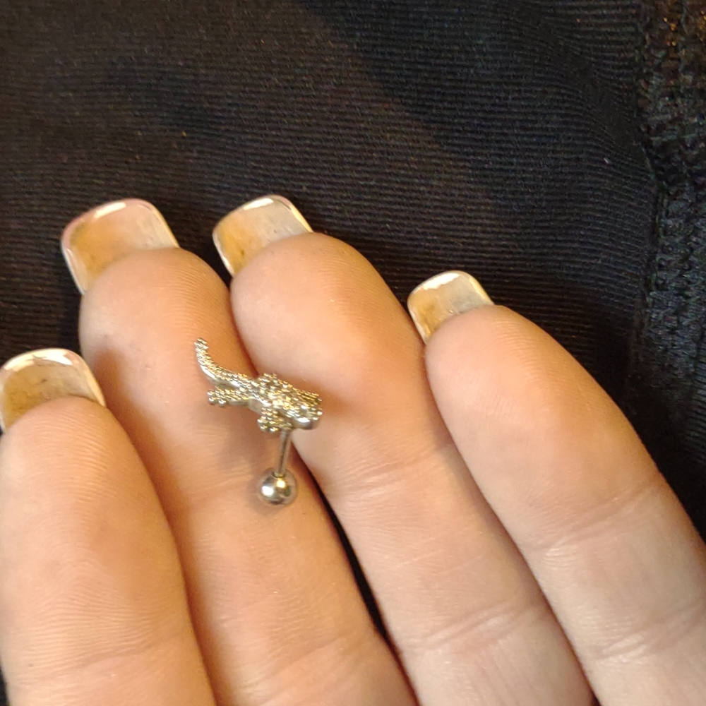 Silver lizard earring - Picture 3 of 3